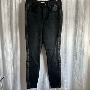 Good‎ American Good Vintage Leather Piecing  Jeans 10/30